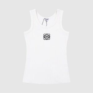 Loewe Women White Ribbed Tank Top